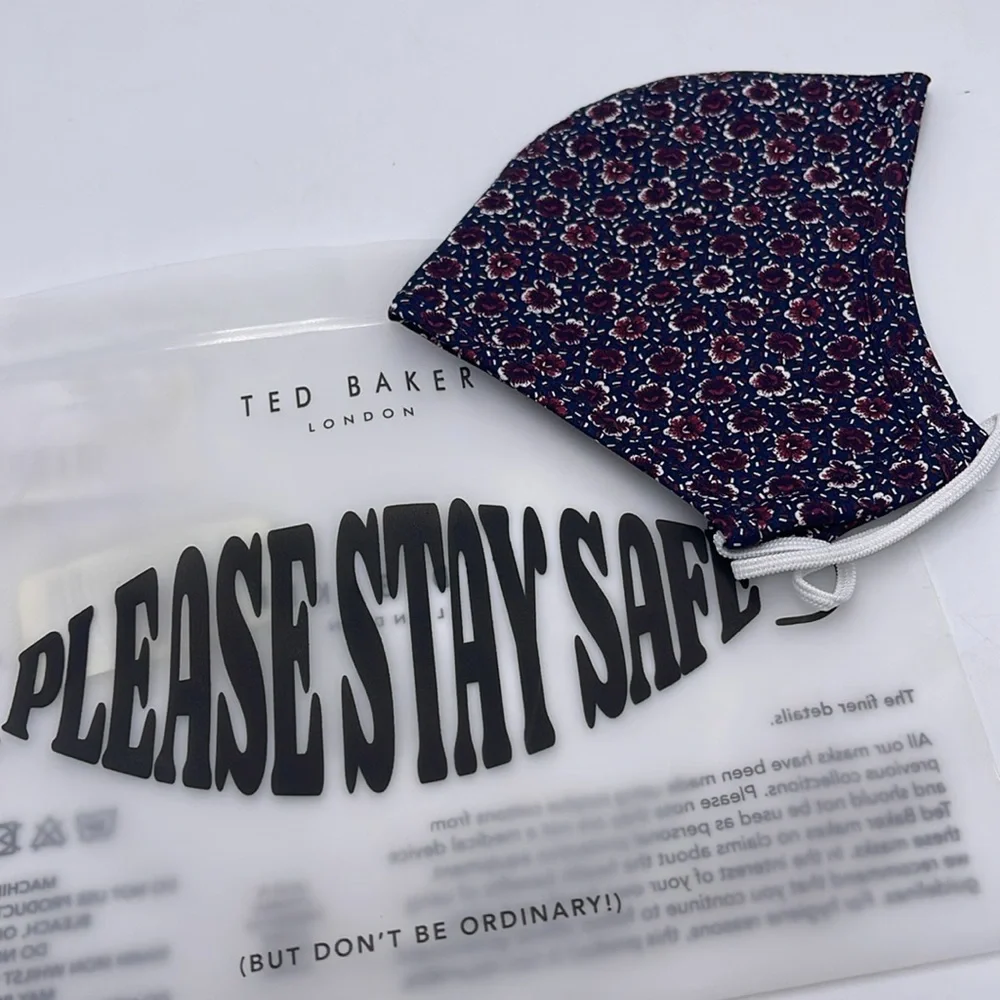 TED BAKER LONDON Reversible Reusable FACE MASK NWT OS